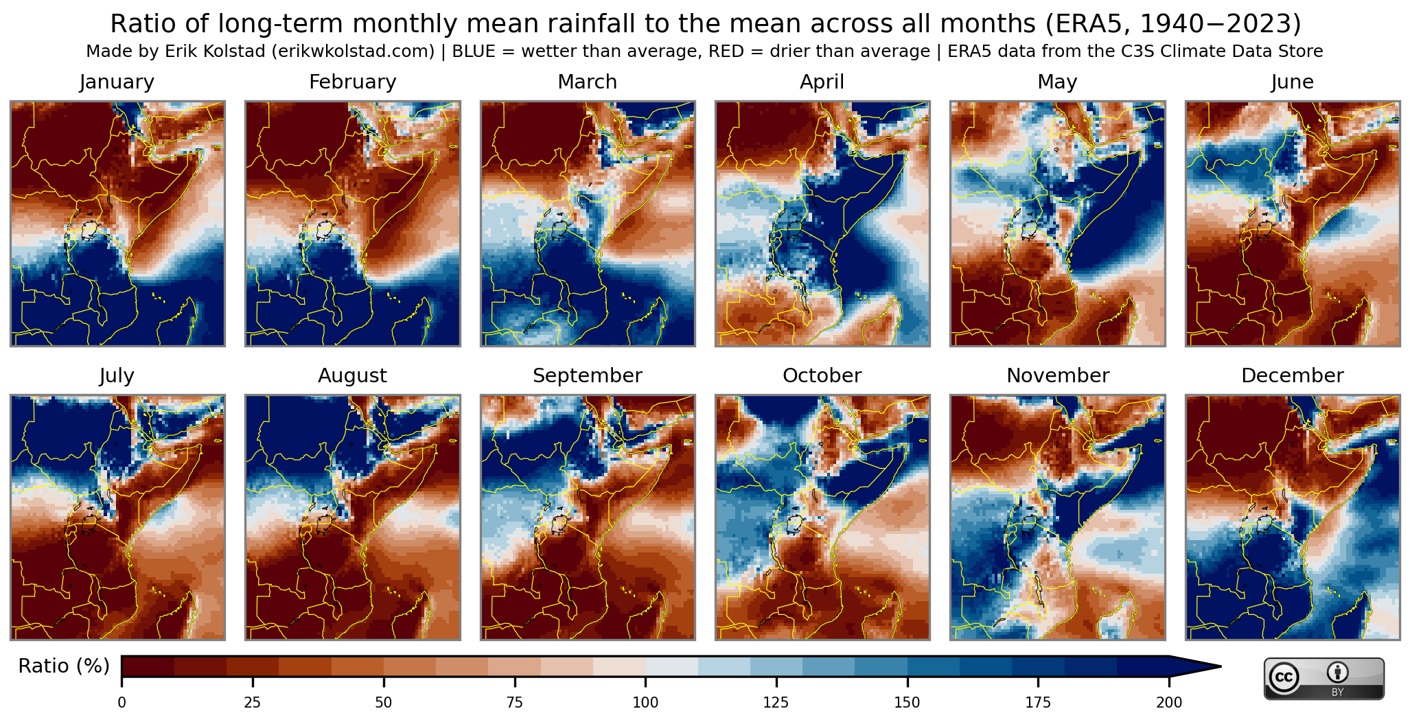 Eratic Rainfall Pattern Annual cycle of East African rainfall – Erik Kolstad